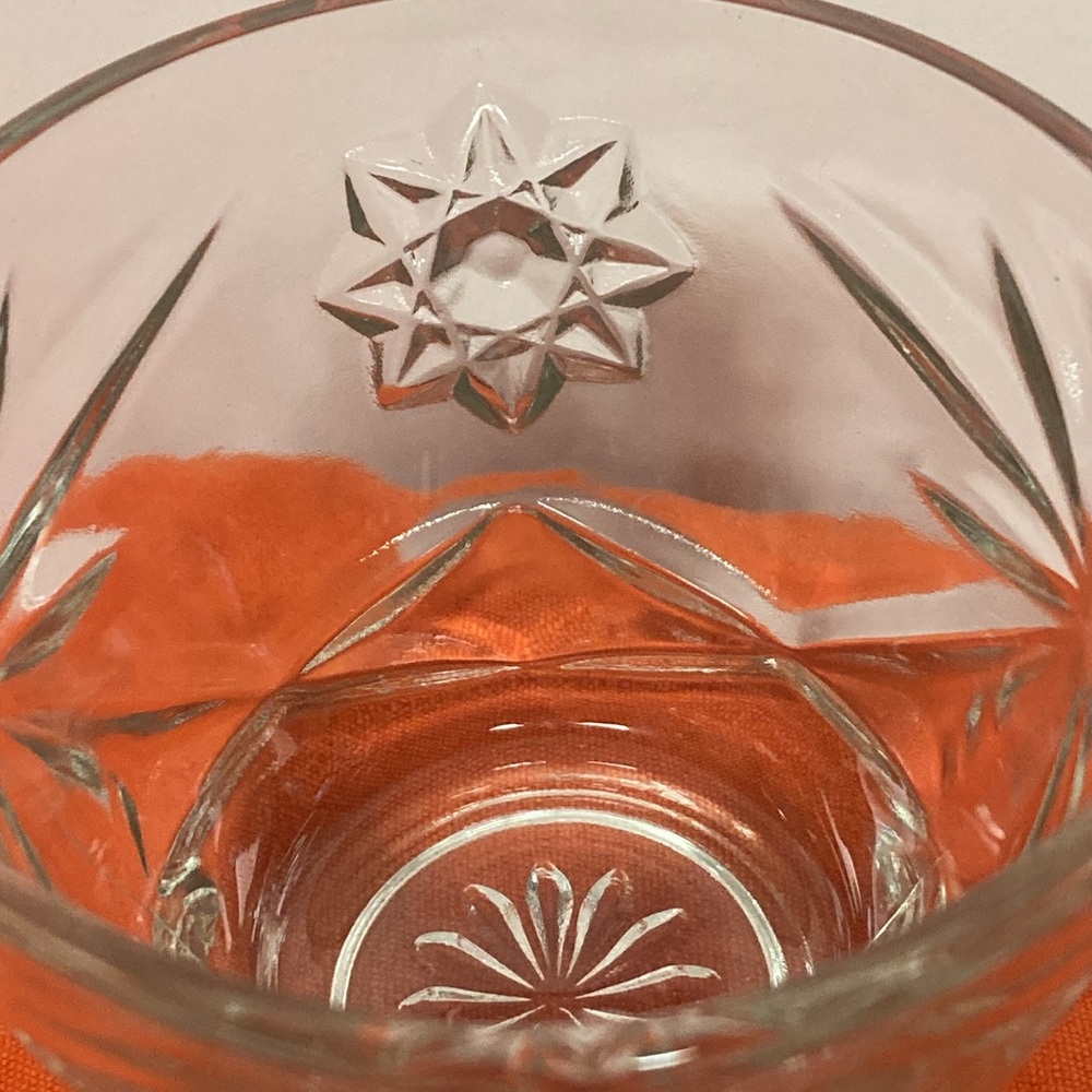 Vintage 1960s Anchor Hocking Star of David Glass Creamer and Sugar Bowl with Lid - Picture 5 of 10